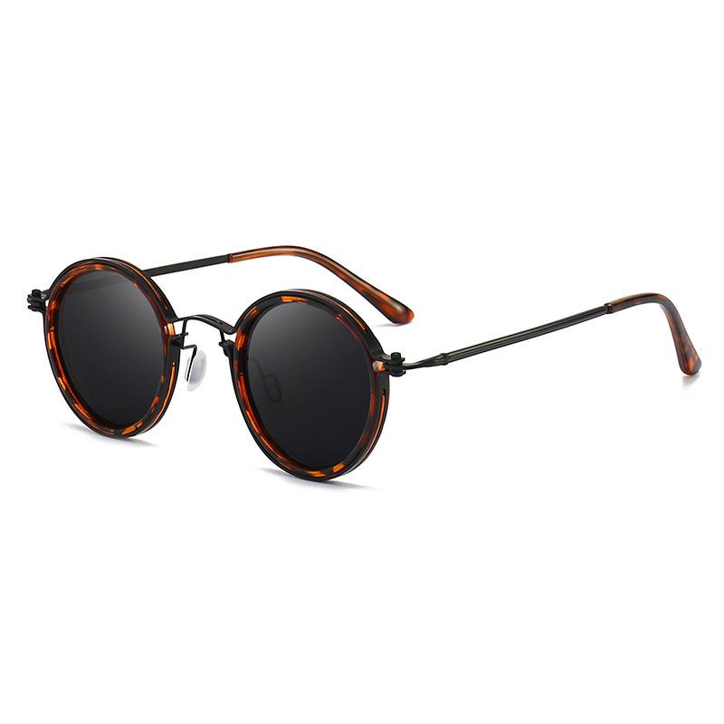 Sunscreen Retro Style Round Frame Metal Sunglasses - Image 3